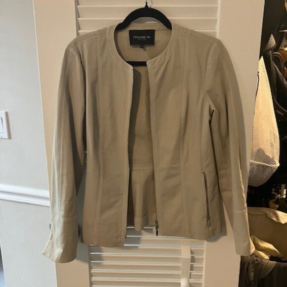 Lafayette 148 New York Women's Beige Size 2 Moto Jacket- Very Good Condition - Picture 1 of 5